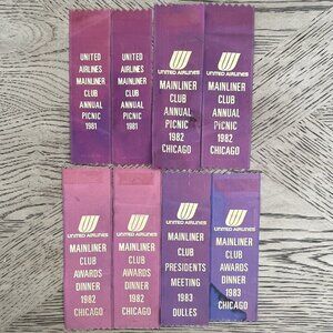Vintage United Airlines 80's Event Badge Ribbons Picnic‎ Awards Dinner Lot of 8